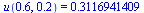 u(.6, .2) = .3116941409